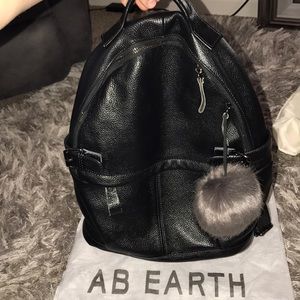 AB Earth, Black, Leather Back Pack